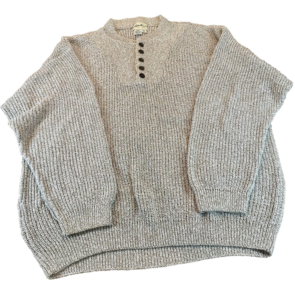 Vintage Eddie Bauer Sweater Mens 100% Cotton Made in USA Size L